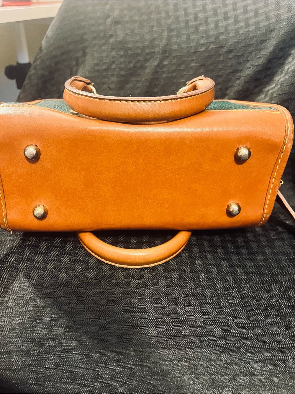 Dooney & Bourke All Weather Leather Green & Tan Satchel - Picture 7 of 11